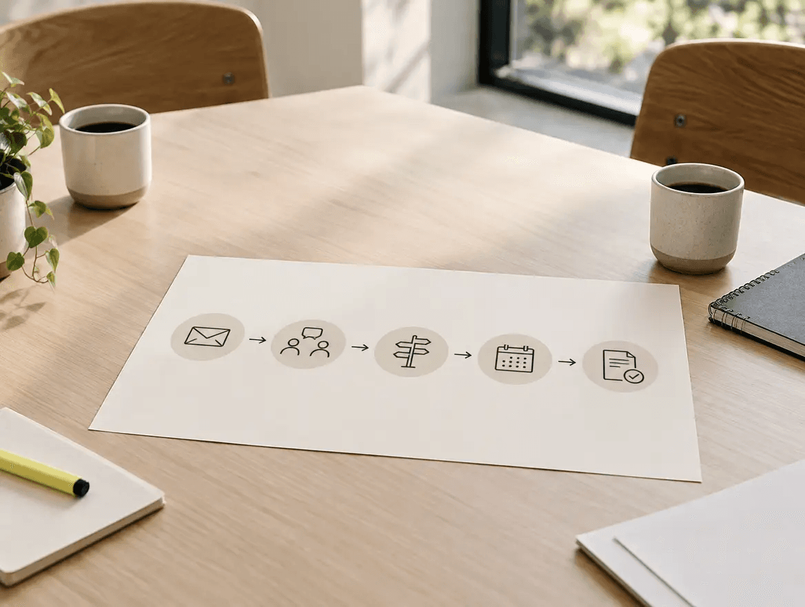 Flow diagram of the steps after a workplace complaint is raised