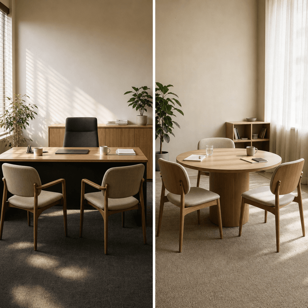 Comparison of a manager's office meeting and a mediator-led session