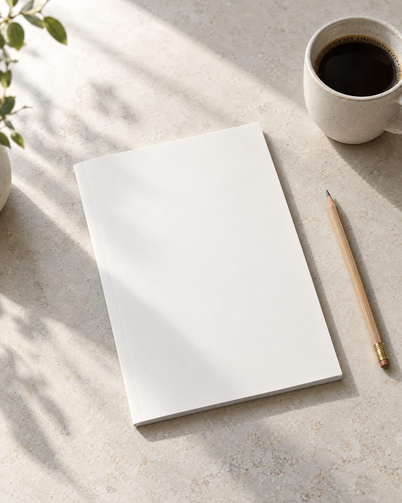 The first 48 hours guide, printed as a booklet on a stone desk beside a coffee.